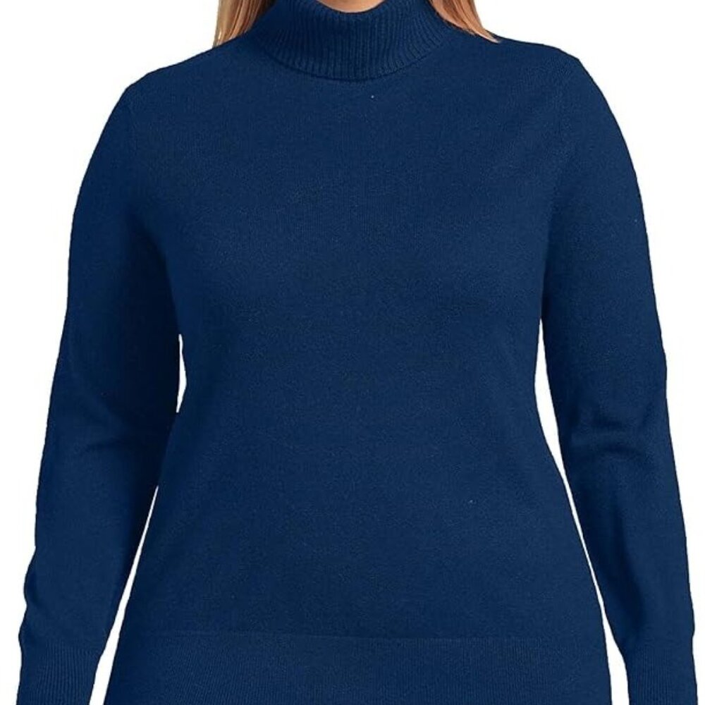 Lands' End  Navy  Blue Knit Pullover Women's 2XL